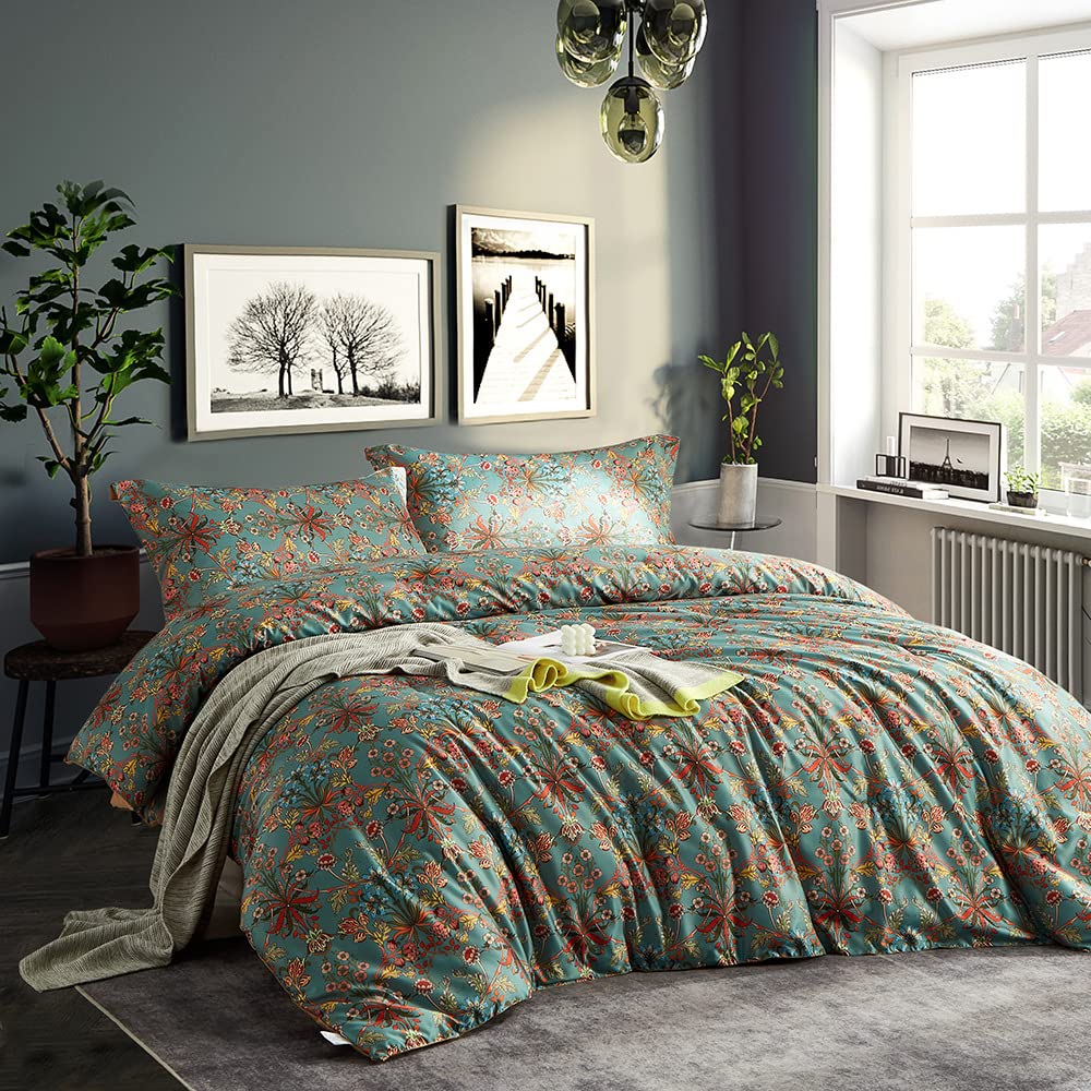 Lifetb Vintage Style Garden Flower Duvet Cover Twin Xl Boho Floral Duvet Cover Cotton Vibrant Flower Pattern Floral Comforter Co